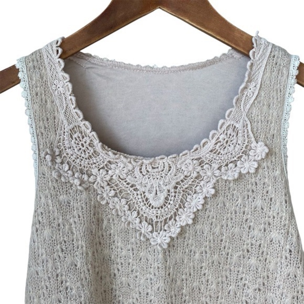 Bianco Nygard Ecru Oversized Open-Knit Sweater Women Size M